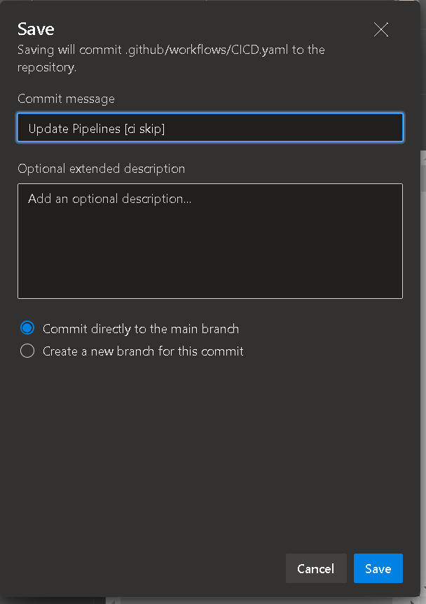 Skip Continuous Integration (CI) – Azure Pipelines and GitHub with a commit message